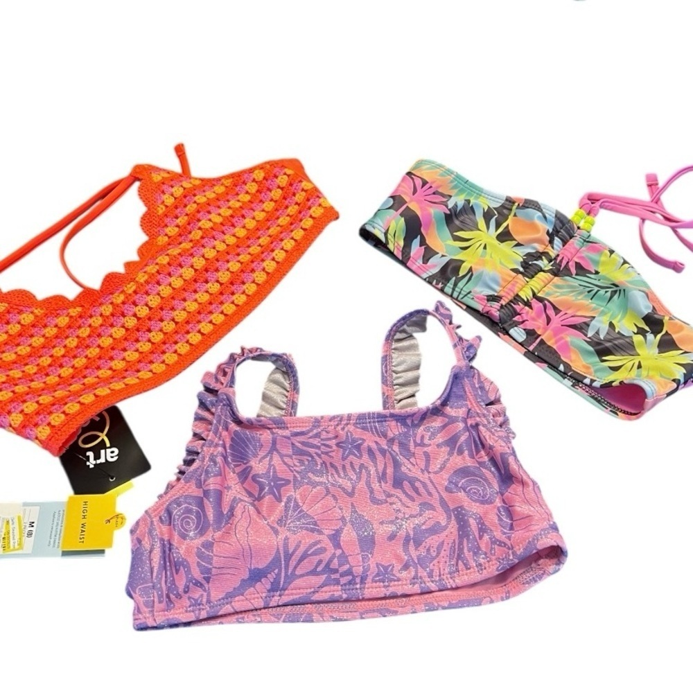❤️3/$15 Girl's Swim Tops M(8)